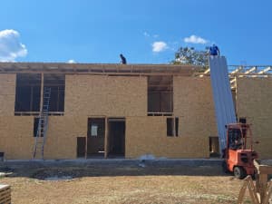 Construction of prefabricated houses with metal structures, hall all nar photo 17