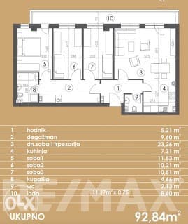 Na prodaju završen četvorosoban stan od 92m2