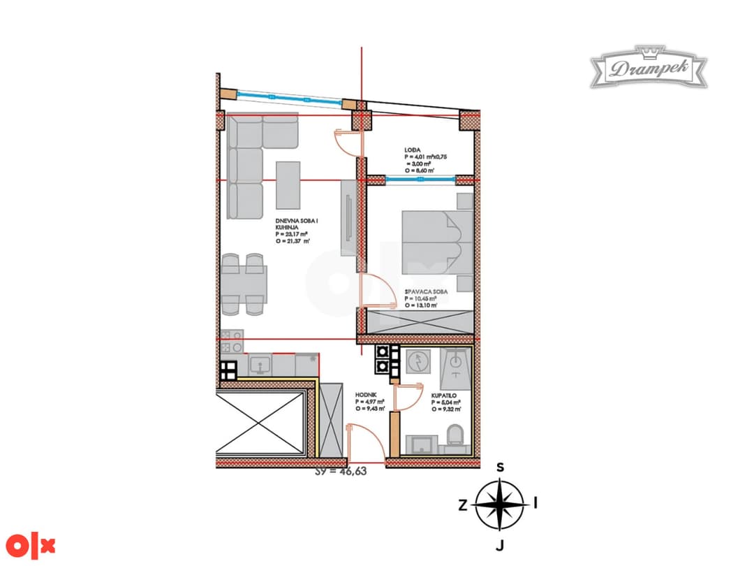 Two-room apartment 45.20 m2 Tuzla - TCT Sjenjak photo 4