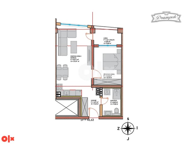Two-room apartment 45.20 m2 Tuzla - TCT Sjenjak photo 4