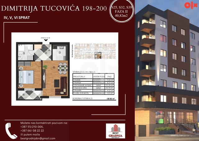 Apartment Bijeljina 40.82m2
