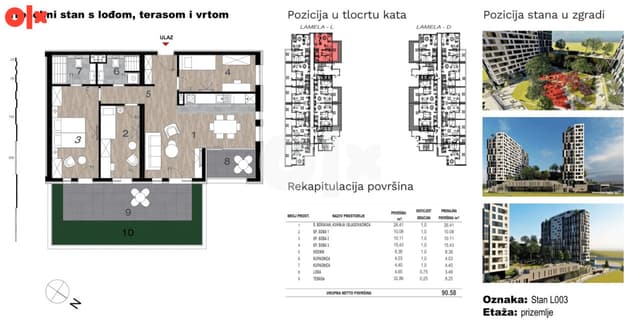 Prodaje se trosoban stan sa terasom NOVOGRADNJA C2