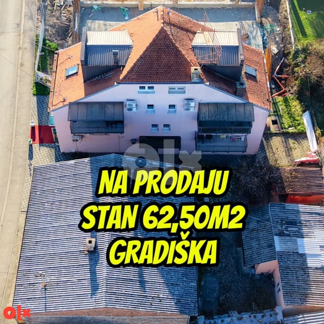 For sale: 62.50m² apartment in Gradiška