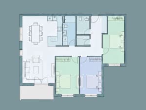 Four-room apartment 93.8m2 | HORIZONT, Majevička, Bijeljina