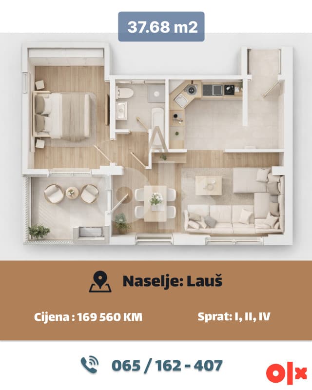 Apartments 37-87m2, 1km from the Gymnasium, Banja Luka