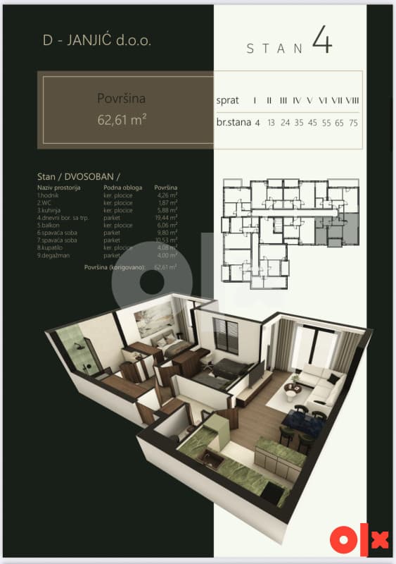 Apartment Pale 62.61m2