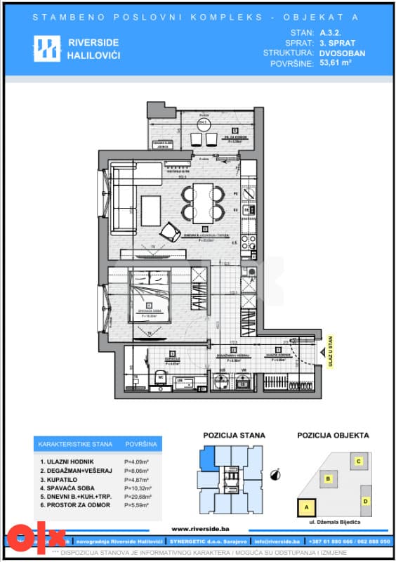 Riverside Sarajevo / two-room apartment 53.61m2 UNDER CONSTRUCTION photo 3