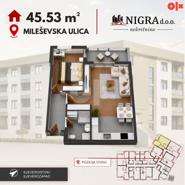 One-bedroom apartments from 39 to 45m2 photo 3