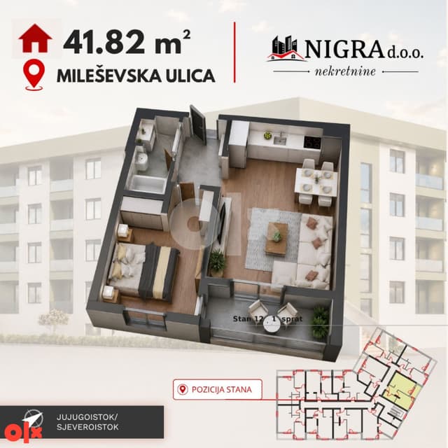 One-bedroom apartments from 39 to 45m2 photo 2