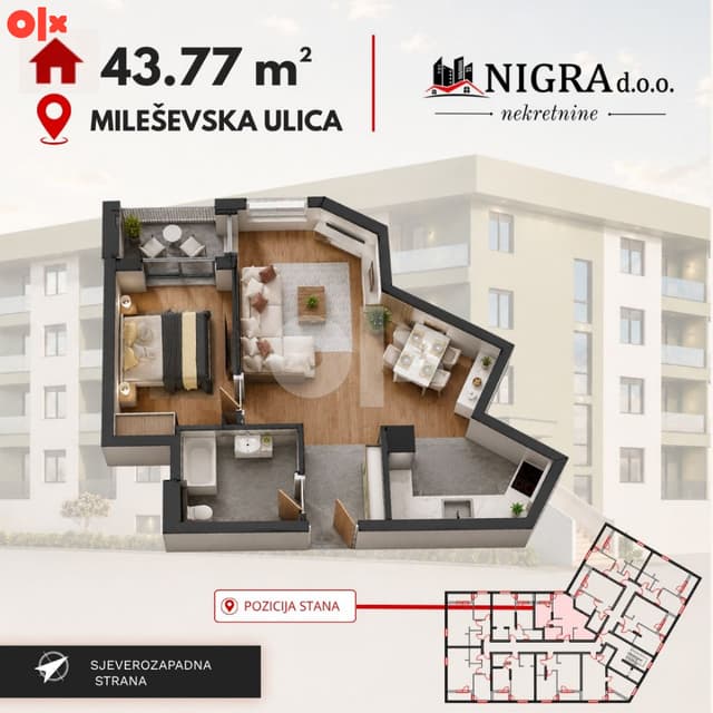 One-bedroom apartments from 39 to 45m2 photo 5