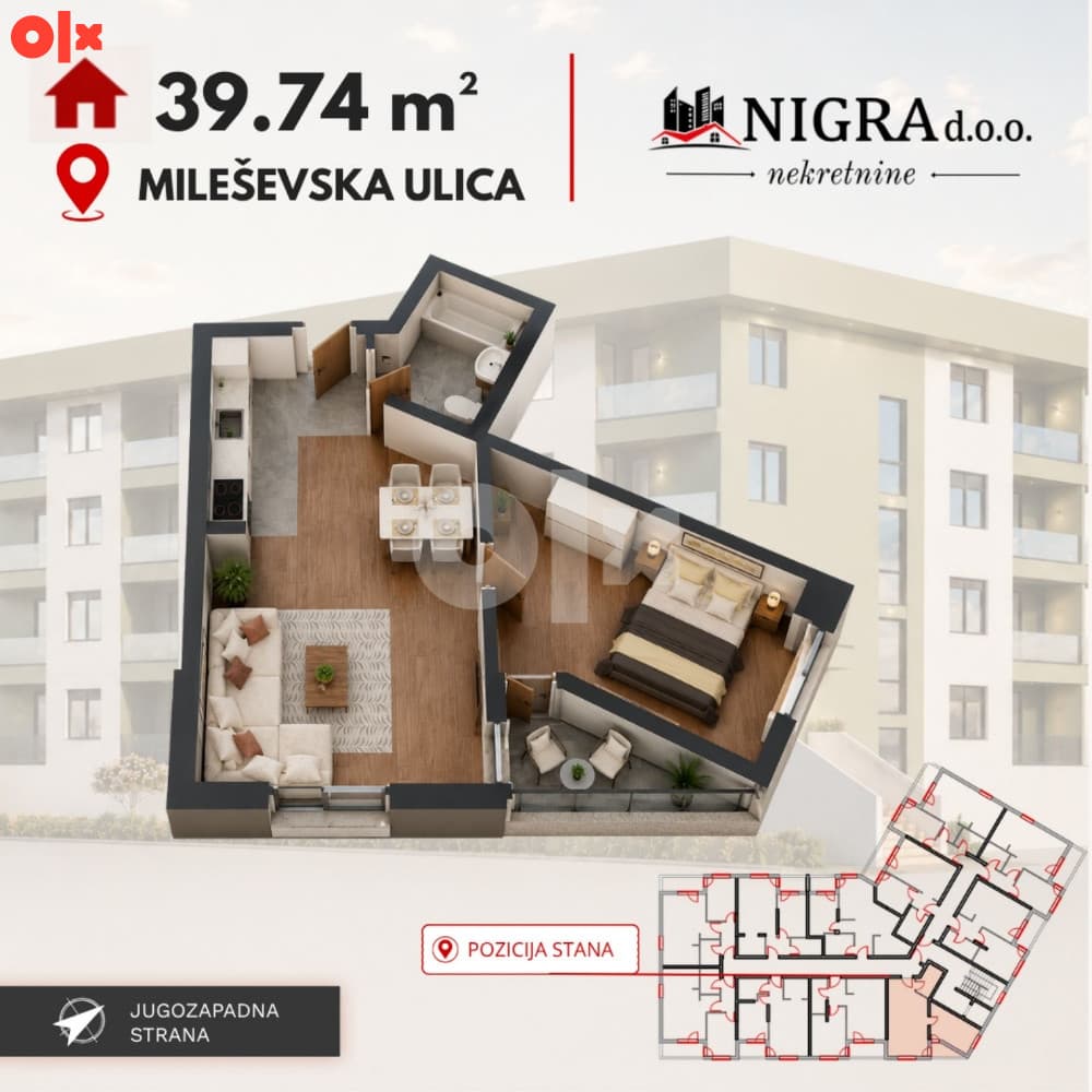 One-bedroom apartments from 39 to 45m2 photo 11