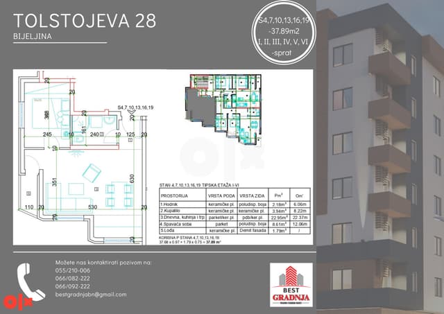 Apartment Bijeljina 37.89m2