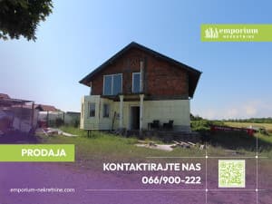 Unfinished family house 100 m2, on a plot of 480 m2
