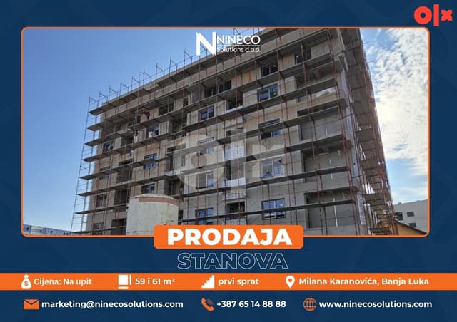 APARTMENTS - NOVI BORIK - BANJA LUKA - 59 AND 61 M2