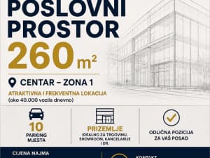 Commercial space 260m2 Center zone 1 Banja Luka