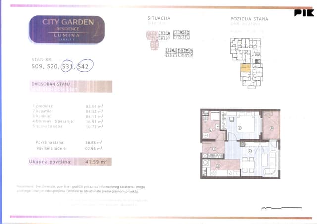 Apartments Banja Luka 41.29 m2 to 48.26 m2