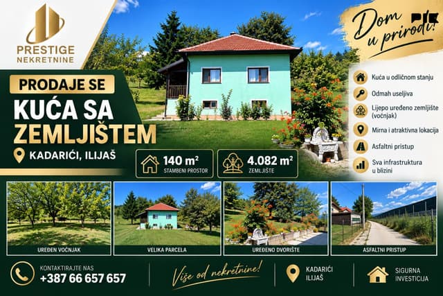 FOR SALE - House 140 m2 with land 4082 m2 - Kadarići Ilijaš