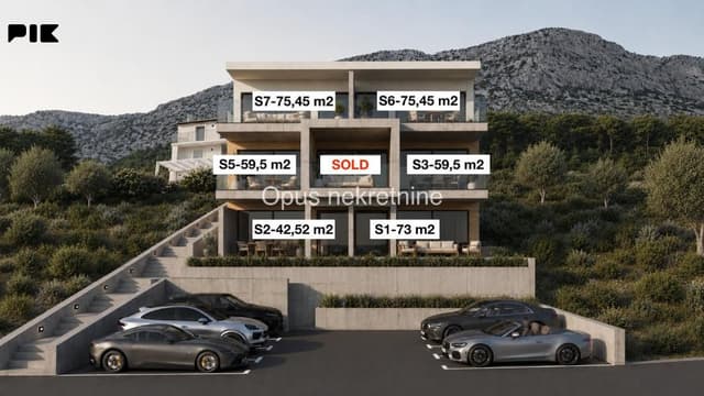 IVAN DOLAC, HVAR one-bedroom apartment S2 47,52 m2 GROUND FLOOR