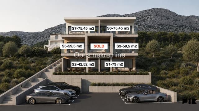 HVAR, IVAN DOLAC two-room apartment S3 59.5 m2 1st FLOOR
