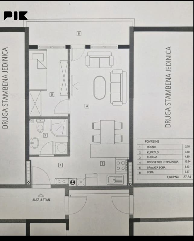 READY TO MOVE IN APARTMENT, 37.34m2, MJESEC photo 2